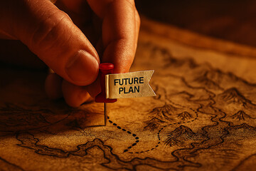 Charting a course to success with our future plan, strategically mapped for business, travel, or personal goals, marking progress on life's journey