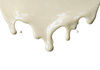 Milk or cream dripping isolated on a transparent or white background.