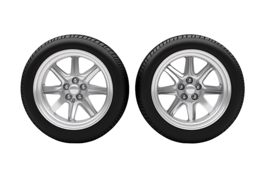 Side by Side Wheels with Space Between PNG