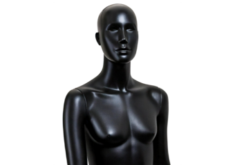 Black mannequin isolated on a transparent or white background