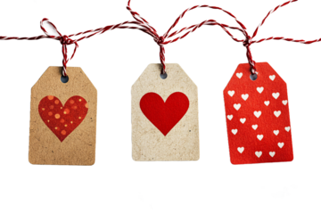 Valentines Day Themed Merchandise Tags PNG