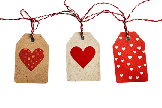 Valentines Day Themed Merchandise Tags PNG