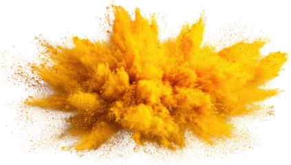 Exploding vibrant yellow powder