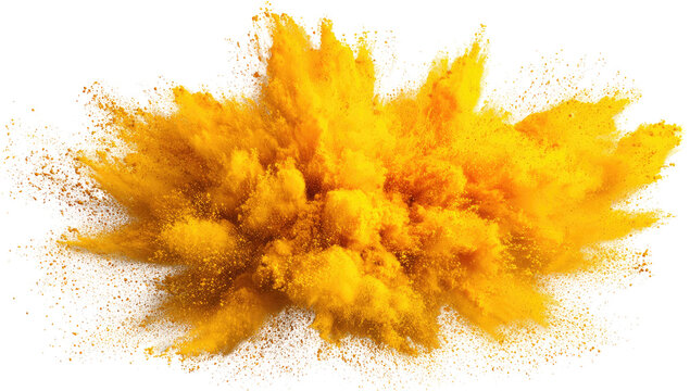 Exploding vibrant yellow powder