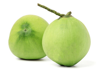 green young coconut fruit. isolated on white background.