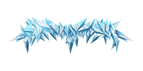 A captivating illustration of a jagged ice formation, , showcasing its sharp edges and crystalline structure in a visually striking design