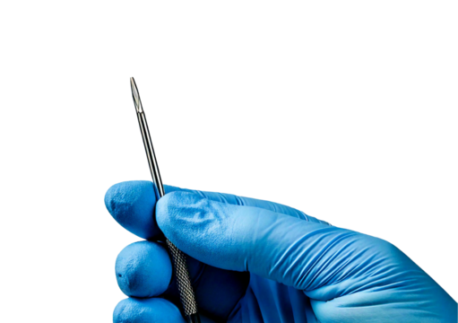 Medical gloves piercing accessories, isolated on transparent or white background