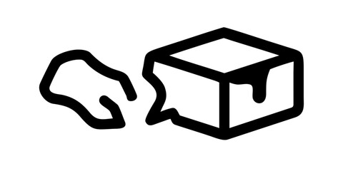 Illustration of a melting ice cube, symbolizing the effects of climate change and global warming on the polar ice caps