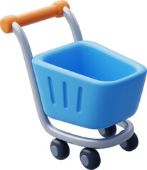3D Vector Shopping Cart for Online Store and E-commerce.