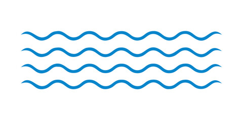 Seamless pattern of blue wavy lines abstract background with hand drawn waves design element for textile, fabric, wallpaper, wrapping paper