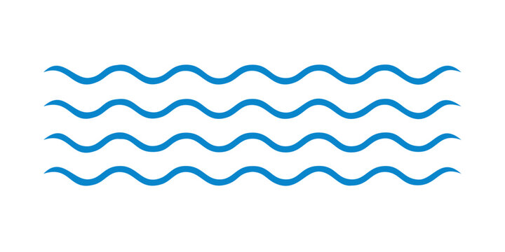 Seamless pattern of blue wavy lines abstract background with hand drawn waves design element for textile, fabric, wallpaper, wrapping paper