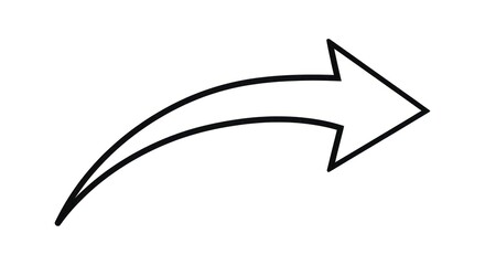 Curved Right Arrow Outline Icon.