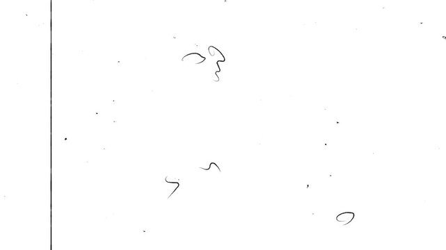 Old Film Grain, Dust Particles, and Scratches Randomly Moving on White Background