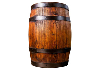 Fototapeta premium wooden oak barrels isolated on a transparent or white background