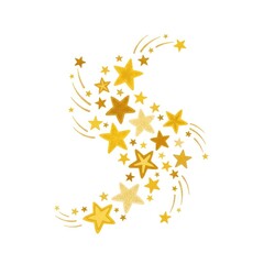 Golden Stars Swirl Illustration.