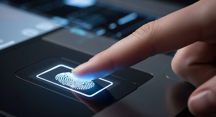 Fingerprint Scan Close-Up for Biometric Security