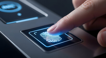 Fingerprint Scan Close-Up for Biometric Security
