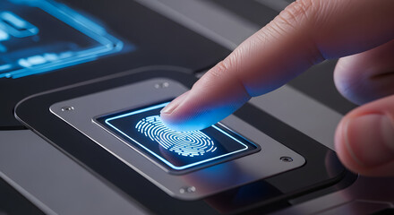 Fingerprint Scan Close-Up for Biometric Security