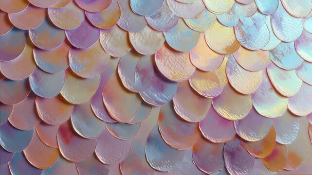 Iridescent pastel mermaid scales with a shimmering texture