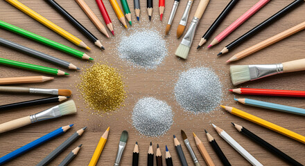 A vibrant group of sharp colored pencils for art and drawing on white and black backgrounds