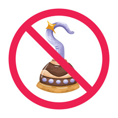 No piracy sign, forbidden sign with pirate hook icon, stop piracy sign, red crossed circle symbol, vector illustration
