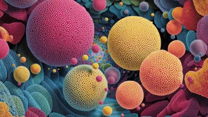 Colorful abstract 3D spheres in a vibrant digital art composition - Powered by Adobe