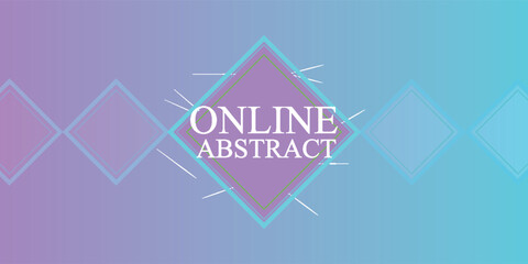 Abstract online landing page template. White text on a minimal gradient background with a neon light pattern. Design banners, posters, placards, and flyers for business conference announcements.