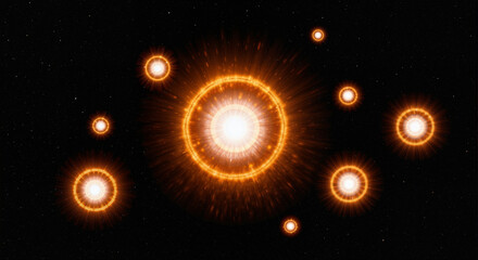 Obraz premium Energetic Starburst with Radiating Light Beams