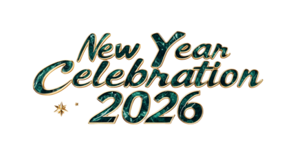 New year celebration for the year twenty twenty six with stars on a black background design image