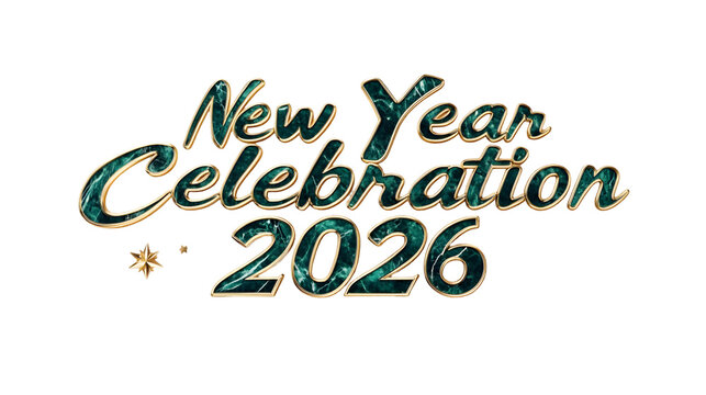 New year celebration for the year twenty twenty six with stars on a black background design image