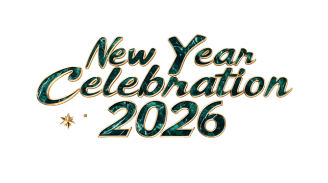 New year celebration for the year twenty twenty six with stars on a black background design image