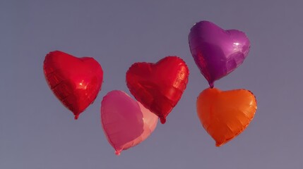 Modern Vibrant Heart-Shaped Balloons in Digital Bloom Joyful Lifestyle Content for Marketing, Social Media and Advertising