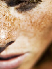 Authentic Human Natural Portrait Serene Expression, Soft Daylight on Warm Skin for Inspiring Lifestyle Marketing Content