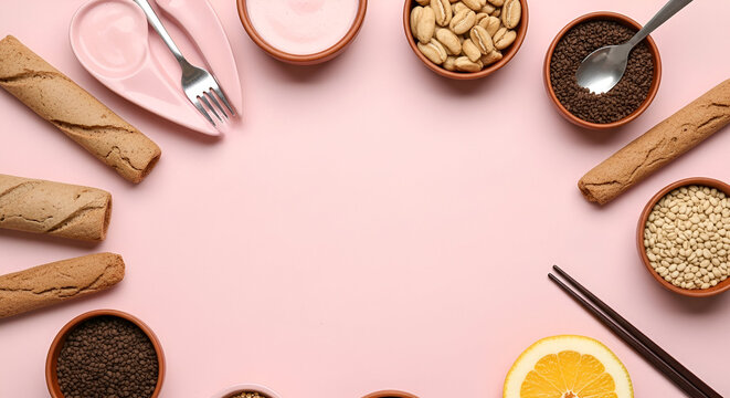 Vintage wooden table setting with coffee, biscuits, and a blank recipe card for a cozy holiday baking menu
