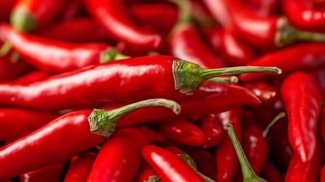 Vibrant red chili peppers background ingredient spice hot food cooking seasoning