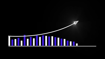 Business growth graph concept in allusive graph chart showing marketing sales profit increasing to future target . Excellent financial status of corporate business. leadership, logistics - Powered by Adobe