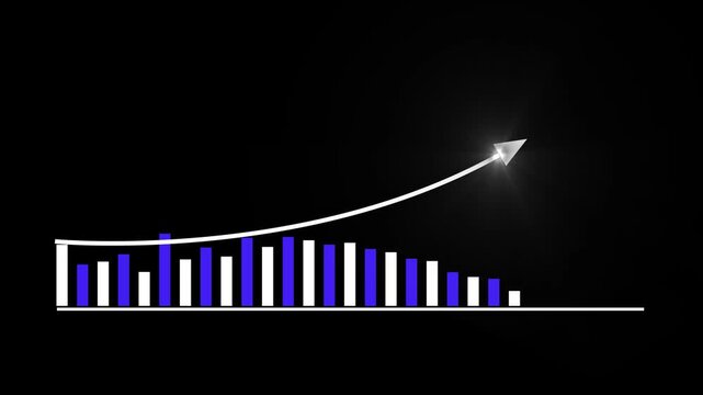 Business growth graph concept in allusive graph chart showing marketing sales profit increasing to future target . Excellent financial status of corporate business. leadership, logistics