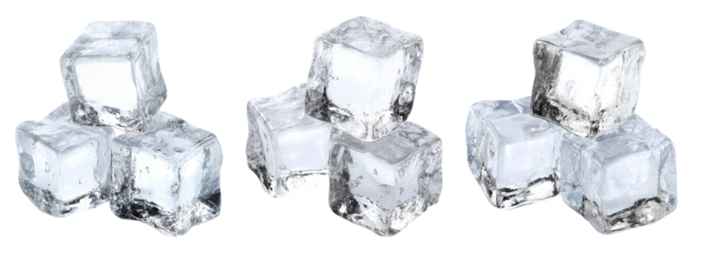 ice cubes on white background