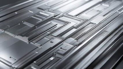 Metallic surface with geometric pattern