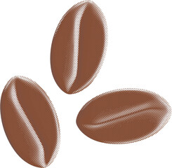 Fototapeta premium Roasted Coffee Beans with Halftone Retro Texture Vector Illustration