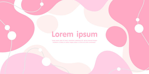 Minimalist hand drawn fluid organic shapes abstract background with wavy lines. pink pastel colors