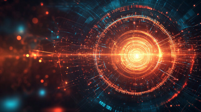 Layered circles and geometric patterns form an abstract digital background, ideal for futuristic design, technology visuals, UI projects, and modern graphic applications.
 - Powered by Adobe