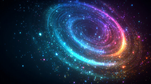 Abstract energy spiral with swirling neon colors radiating vibrant light and dynamic motion representing power, futuristic energy, digital visualization, and modern abstract digital art - Powered by Adobe