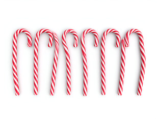 Candy canes aligned for a festive holiday treat and sweet celebration