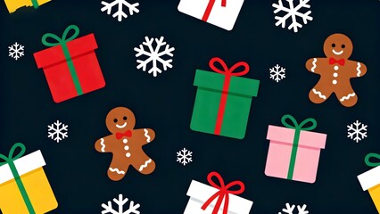 Christmas gifts and gingerbread men