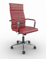 Fototapeta premium red office chair on white background