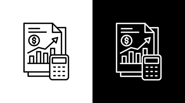 Accounting  White Icon Set Design