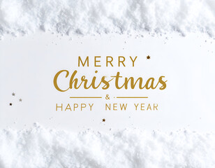 Festive Greetings A Merry Christmas and Happy New Year message surrounded by a snowy embrace, pure joy