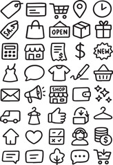 Payment and Service Line Iconography. Thin Outline Symbols for Modern E-commerce, Customer Support, and Online Transaction.
