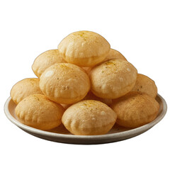 Golden Brown Puffed Savory Indian Street Food Snacks Arranged Neatly on a White Plate with a Black Background and Subtle Spices